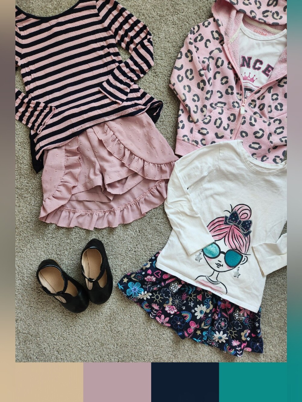 Girls 5T Mix & Match Bundle | Preppy, Chic, Pink, Navy, School | 6 Pieces